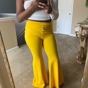 Yellow Bell bottom pants